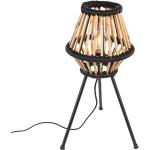 Zwarte Stalen Qazqa E27 Tripod tafellampen met motief van Bamboe in de Sale 