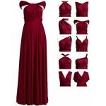 Bordeaux-rode Geplooide Party jurken  voor een Bruidsmeisje  in maat 3XL voor Dames 