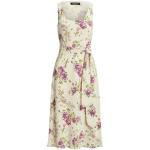 Beige Polyester Ralph Lauren Bloemen Mouwloze jurken Ronde hals  in maat XL voor Dames 