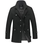 Klassieke Zwarte Wollen Korte winterjassen  voor een Stappen / uitgaan / feest  in maat XL voor Heren 