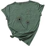 Gothic Groene Satijnen Superman Bloemen T-shirts met opdruk  voor de Zomer  in maat XL met motief van Luipaard met Sequins voor Dames 