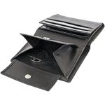 LEAS Mini portemonnee met klep dun in staand formaat, platte portemonnee met RFID-beschermfolie met geschenkdoos, echt leer, zwart