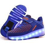 Blauwe Polyurethaan Rolwiel LED sneakers & Lichtgevende Sneakers  in maat 35 met Hakhoogte tot 3cm voor Meisjes 