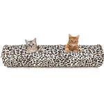 LeerKing kattentunnel kattenspeelgoed opvouwbaar speeltunnel knetterend ritseltunnel voor alle katten en kleine dieren 2 grotten 120 25cm