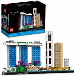 LEGO Architecture Singapore, Set voor Mannen en Vrouwen, Skyline Collectie, Huisdecoratie of Bureau Accessoire, Bouwpakket voor Volwassenen, Kerstcadeau voor Hem en Haar 21057