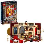 LEGO 76409 Harry Potter Griffoendor huisbanner, Kasteel Zweinstein, Leerlingenkamer Speelset en Wanddecoratie, Draagbaar Reisspeelgoed, Verzamelobject met 3 Minifiguren
