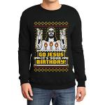 Zwarte All over print Sweatshirts met print  voor een Kerstmis  in maat L voor Heren 