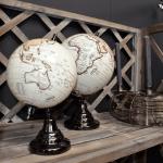 Lesli Living Antiek look Wereldbollen met motief van Landen 