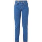 Donkerblauwe High waist LEVI´S 501 Straight jeans voor Dames 