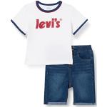 Levi's Kids Baby Jongens Lvb Ringer Tee en Korte Set Pyjama Set, Kleur: wit, 18 Maanden