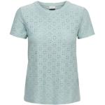 Lichtblauwe Polyester Jacqueline de Yong Effen T-shirts  voor de Zomer Ronde hals  in maat L in de Sale voor Dames 