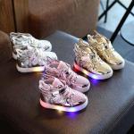 Casual Roze Rubberen LED / Oplichtend / Gloeiend LED sneakers & Lichtgevende Sneakers met Glitter voor Heren 