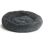 LIFA LIVING Donutmand in antraciet, Zachte ronde hondenmand, Antraciete hondenmand, Medium, 50 x 13 cm (L x H)