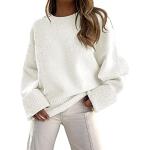 Witte Merinowollen Gebreide Oversized sweaters Ronde hals  in maat XL voor Dames 