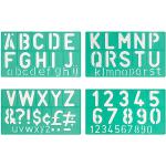 Linex 8550 lettersjablonen 4-delig, standaard, letterhoogte 50 mm, hoofdletters, cijfers, symbolen