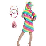 Roze Fleece Meme / Theme Unicorn Kinder badjassen met motief van Eenhoorns Sustainable voor Babies 