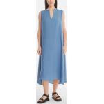 Staalblauwe Linnen Mouwloze jurken  in maat XL Maxi voor Dames 