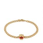 Lion head 18k bracelet with fire opal