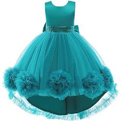 Lito Angels Bruidsmeisjes jurk voor Kind Meisjes Blauwgroen Maat 122 Leeftijd 6-7 Jaar Markeringsnummer 130