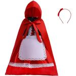 Lito Angels Roodkapje Kostuum voor Kleuter Meisjes, Halloween Verjaardagsfeest Jurk, Rood Maat 110 Leeftijd 4-5 Jaar Markering 110