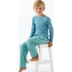 Blauwe Little Label Geblokte Kinderpyjama's  in maat 164 Bio voor Jongens 