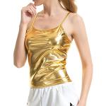 Gouden Polyester Stretch Tanktops V-hals  in maat XXL voor Dames 