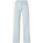 Lois Mid waist cropped flared fit jeans met lichte wassing - Indigo