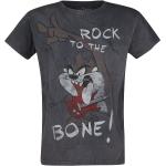 Rock Grijze Looney Tunes Tasmanian Devil Effen T-shirts Ronde hals  in maat XL voor Heren 