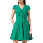 Louche Dames Cathleen-babycord jurk, Groen, 40 NL