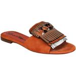 low sandals with studs and fringes Santoni , Bruin , Dames