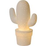 Witte Keramieken Lucide Led Tafellampen met motief van Cactus 