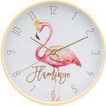 Scandinavische Gouden Kunststof Design klokken met motief van Flamingo 