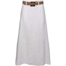 Made Of Linen: Maxi Skirt With Belt White