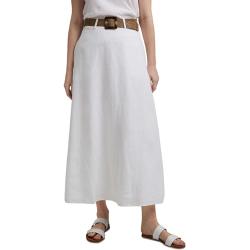 Made Of Linen: Maxi Skirt With Belt White size 32