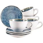 Donkerblauwe Keramieken vaatwasserbestendige Frozen Antiek look Koffiekopjes & koffiemokken met motief van Koffie 4 stuks 