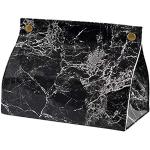 MagiDeal Fashion Marmeren Patroon Desktop Servet Pompen Papier Houder Opslag Container Leer Tissue Doos - Black