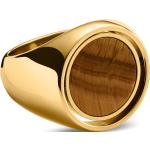 Gouden Stalen Lucleon Ring met stenen  in 55 met motief van Zee voor Heren 