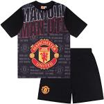 Manchester United FC - Pyjama met korte broek voor jongens - Officieel - Clubcadeau - Zwart - 10-11 jaar