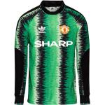 Retro Groene Polyester adidas Originals Manchester United F.C. Gestreepte Keepersshirts  in maat XL voor Heren 