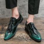 Klassieke Groene Rubberen Derby schoenen  voor een Bruiloft  voor de Zomer  in 40 met Hakhoogte tot 3cm met Vetersluitingen voor Heren 