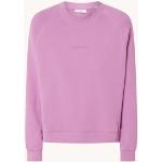 Marc O'Polo Denim Sweater met logo en splitten - Roze
