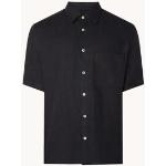 Zwarte Linnen Marc O'Polo Overhemden met borstzak voor Heren 