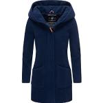 Klassieke Donkerblauwe Wollen Marikoo Korte winterjassen  in maat XL voor Dames 