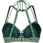 Vintage Groene Elasthan Stretch Marlies Dekkers Gewatteerde Neckholder bikini's voor Dames 