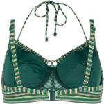 Vintage Groene Elasthan Stretch Marlies Dekkers Gestreepte Neckholder bikini's voor Dames 
