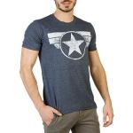 Blauwe Marvel Ademende T-shirts met opdruk  in maat S met motief van USA Sustainable voor Heren 