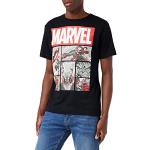 Zwarte Marvel T-shirts met ronde hals  voor een Vaderdag Ronde hals  in maat S voor Heren 