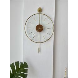 Massive Walnut Heart 40 60 Cm Gold, Modern Decorative Metal Glass Wall Clock Massive123456