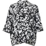 Mat Fashion blouse met all over print zwart/wit