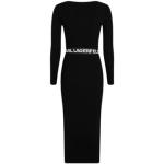 Casual Zwarte Viscose Karl Lagerfeld Gebreide Casual jurken  in maat L Midi / Kuitlang in de Sale voor Dames 